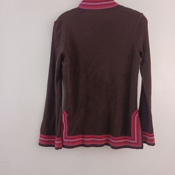 Tory Burch Espresso & Raspberry Stripe Terry Cloth Resort Tunic Beach Swim XS - Picture 6 of 6